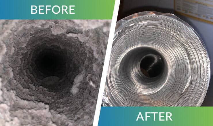 Dryer Vent Cleaning Before and After